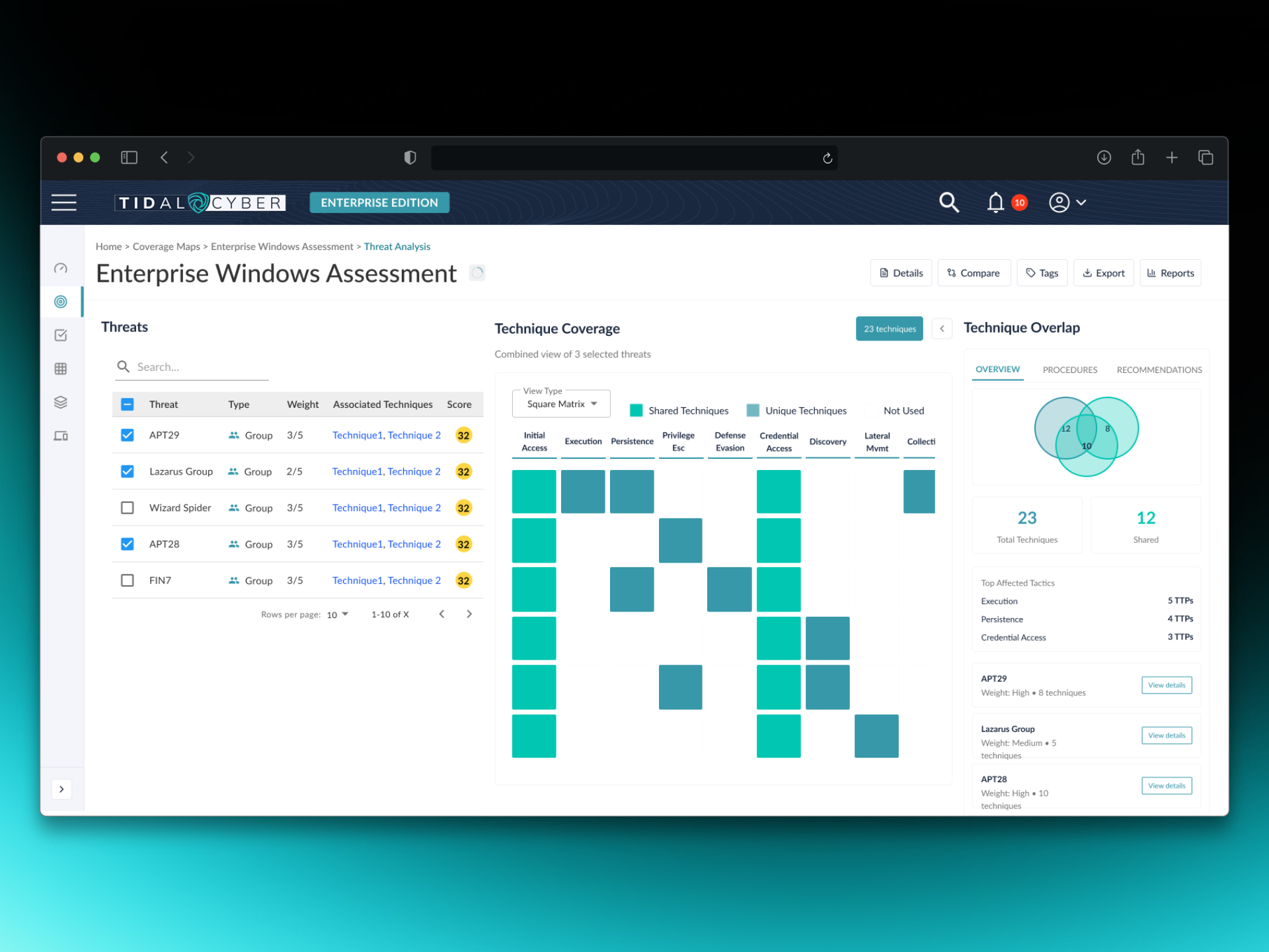 Coverage Insight interface